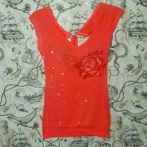 Wet Seal Rose Peekaboo Back Top